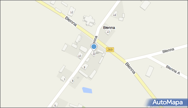 Błenna, Błenna, 11, mapa Błenna