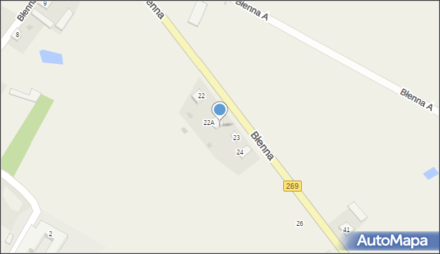 Błenna, Błenna, 22B, mapa Błenna