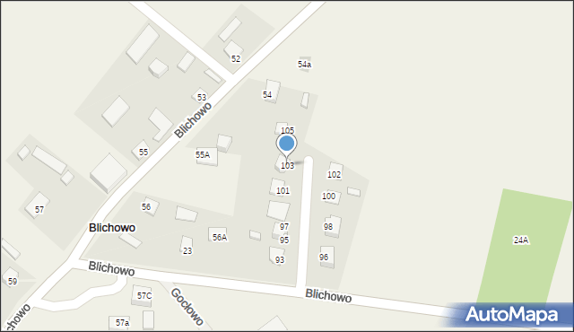 Blichowo, Blichowo, 103, mapa Blichowo