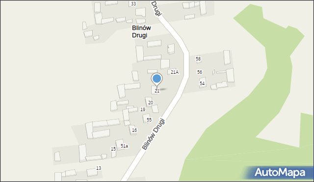Blinów Drugi, Blinów Drugi, 21, mapa Blinów Drugi