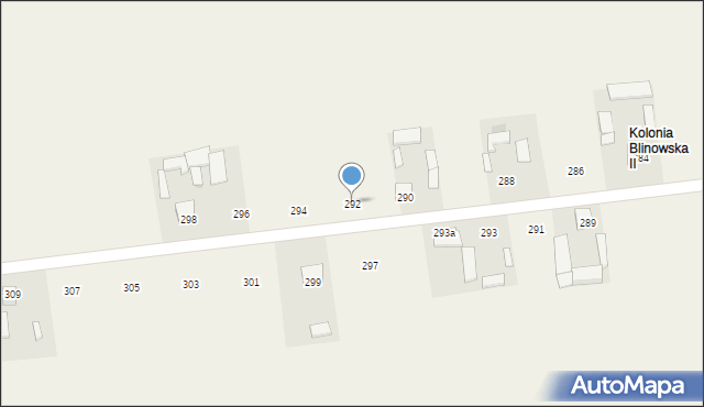 Blinów Drugi, Blinów Drugi, 292, mapa Blinów Drugi