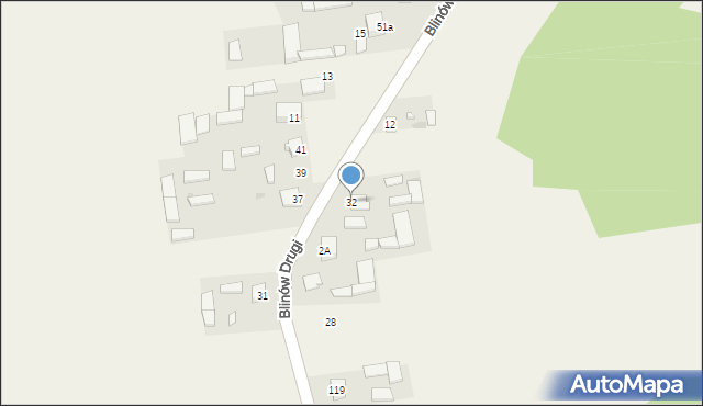 Blinów Drugi, Blinów Drugi, 32, mapa Blinów Drugi