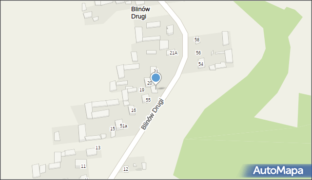 Blinów Drugi, Blinów Drugi, 55a, mapa Blinów Drugi