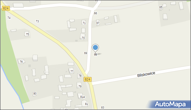 Bliskowice, Bliskowice, 68, mapa Bliskowice