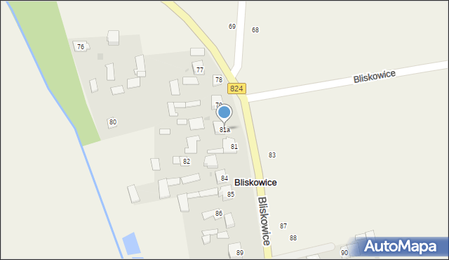 Bliskowice, Bliskowice, 81a, mapa Bliskowice