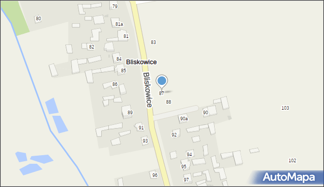 Bliskowice, Bliskowice, 87, mapa Bliskowice