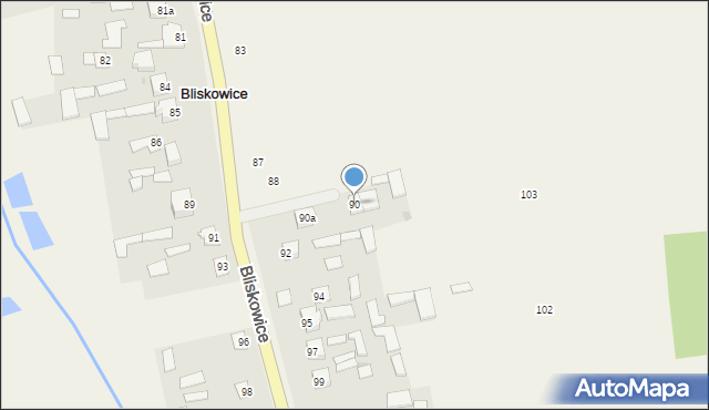 Bliskowice, Bliskowice, 90, mapa Bliskowice