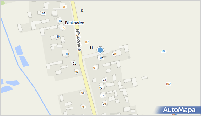 Bliskowice, Bliskowice, 90a, mapa Bliskowice