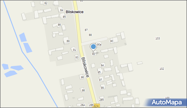 Bliskowice, Bliskowice, 92, mapa Bliskowice