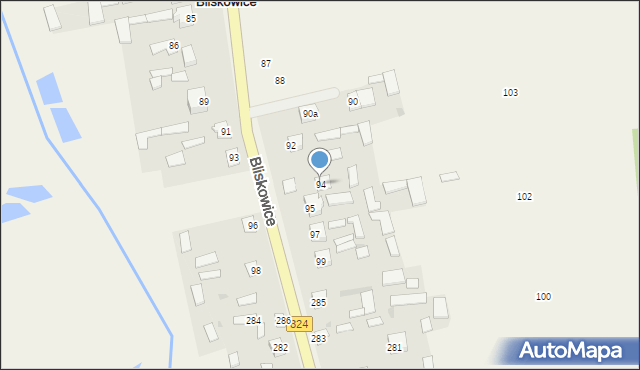 Bliskowice, Bliskowice, 94, mapa Bliskowice