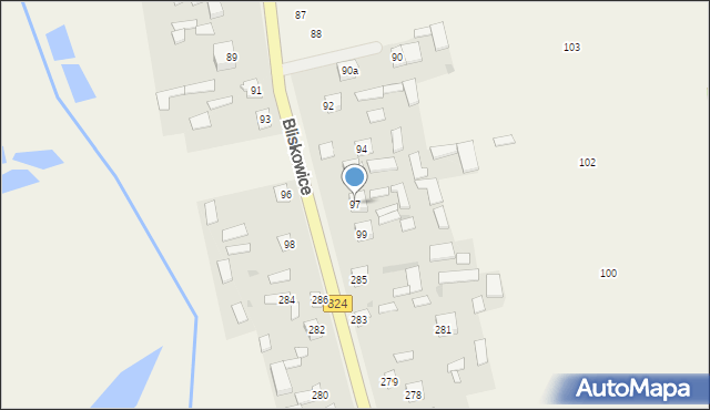 Bliskowice, Bliskowice, 97, mapa Bliskowice