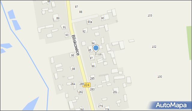 Bliskowice, Bliskowice, 97A, mapa Bliskowice