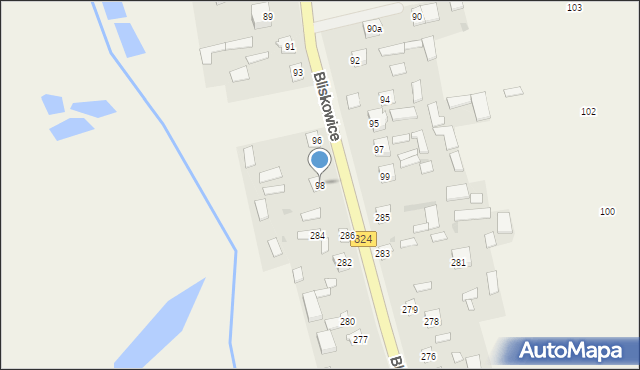 Bliskowice, Bliskowice, 98, mapa Bliskowice