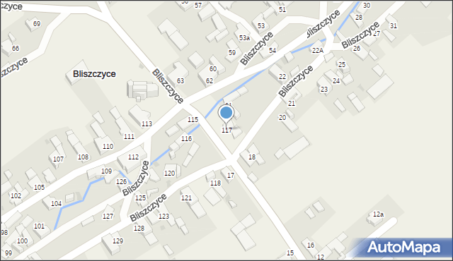 Bliszczyce, Bliszczyce, 117, mapa Bliszczyce