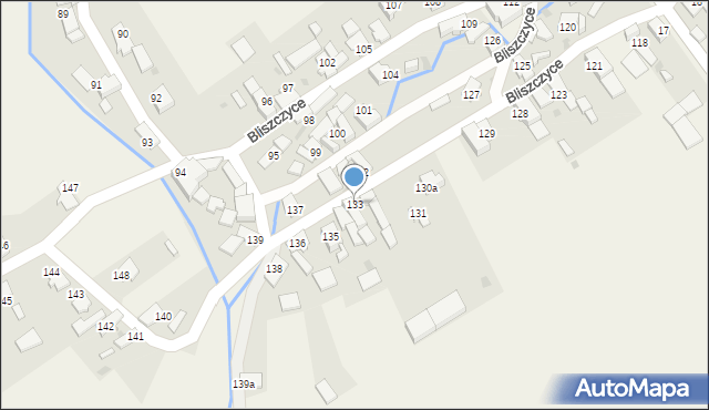Bliszczyce, Bliszczyce, 133, mapa Bliszczyce