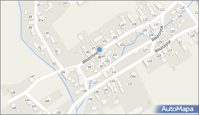 Bliszczyce, Bliszczyce, 98, mapa Bliszczyce