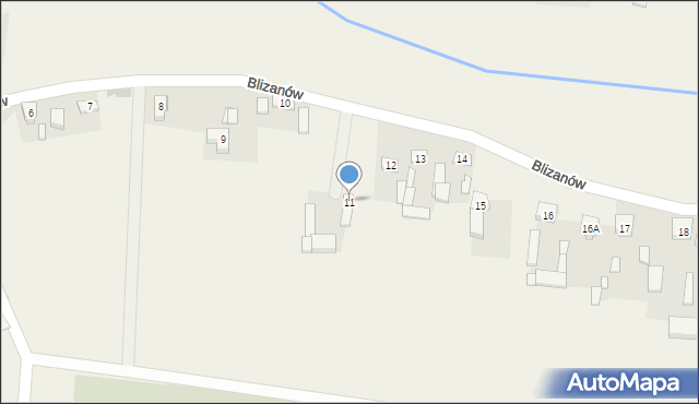 Blizanów, Blizanów, 11, mapa Blizanów