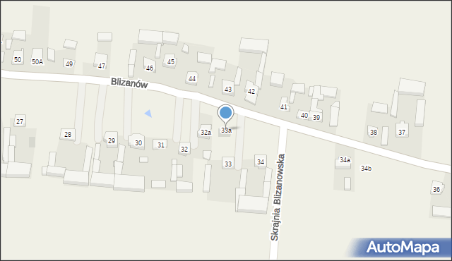 Blizanów, Blizanów, 33a, mapa Blizanów