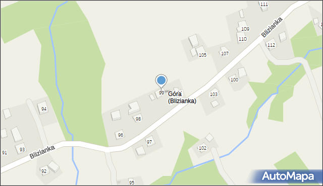Blizianka, Blizianka, 99, mapa Blizianka