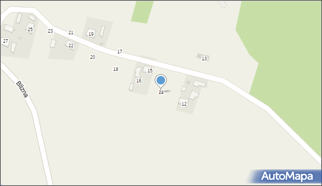 Blizna, Blizna, 14, mapa Blizna