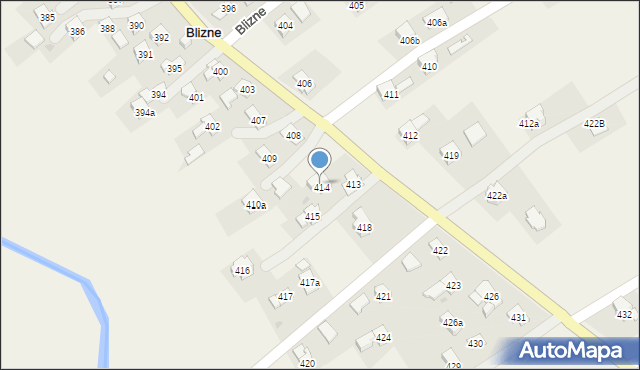 Blizne, Blizne, 414, mapa Blizne