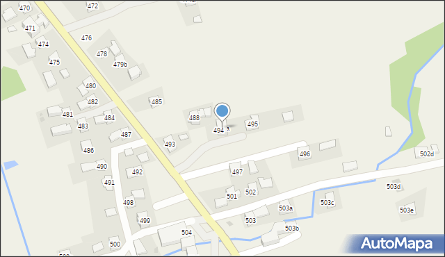 Blizne, Blizne, 494a, mapa Blizne