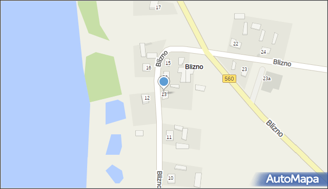 Blizno, Blizno, 13, mapa Blizno