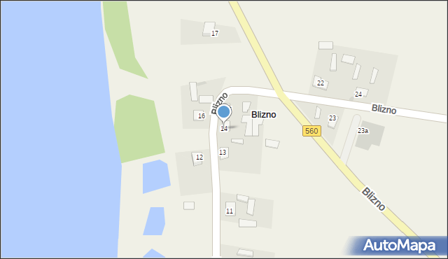 Blizno, Blizno, 14, mapa Blizno