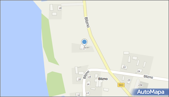 Blizno, Blizno, 17, mapa Blizno