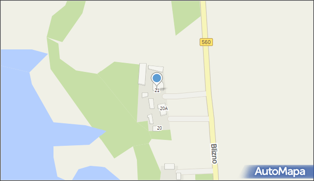 Blizno, Blizno, 21, mapa Blizno