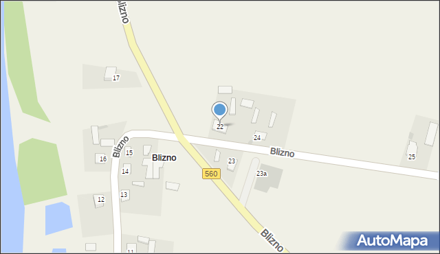 Blizno, Blizno, 22, mapa Blizno