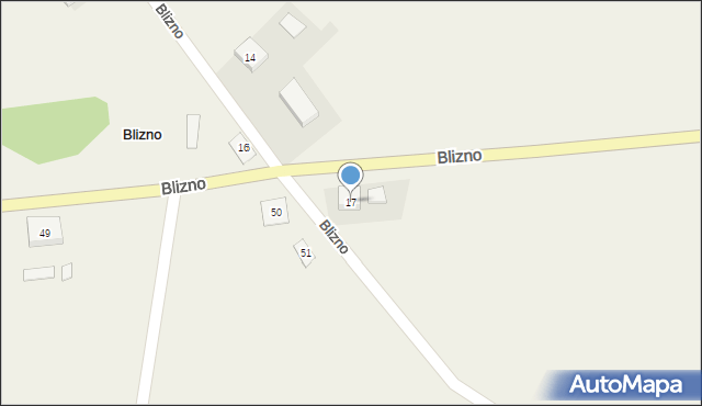 Blizno, Blizno, 17, mapa Blizno