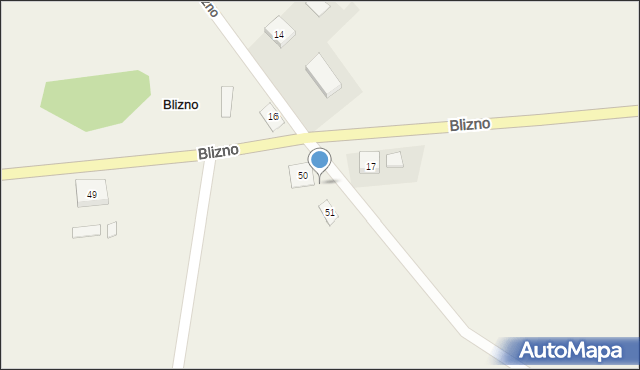 Blizno, Blizno, 50A, mapa Blizno