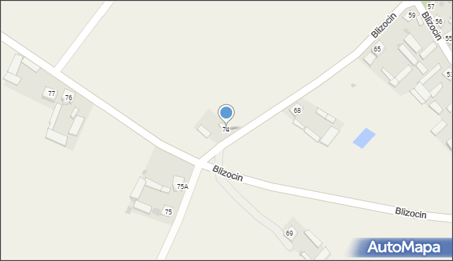 Blizocin, Blizocin, 74, mapa Blizocin