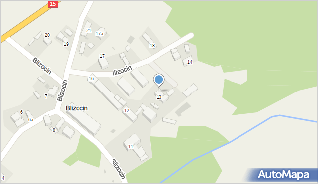 Blizocin, Blizocin, 13b, mapa Blizocin