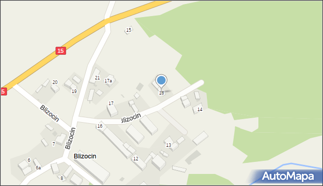 Blizocin, Blizocin, 18, mapa Blizocin