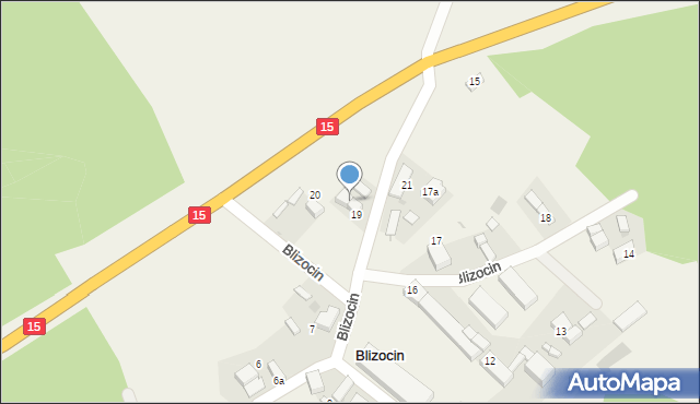 Blizocin, Blizocin, 19A, mapa Blizocin