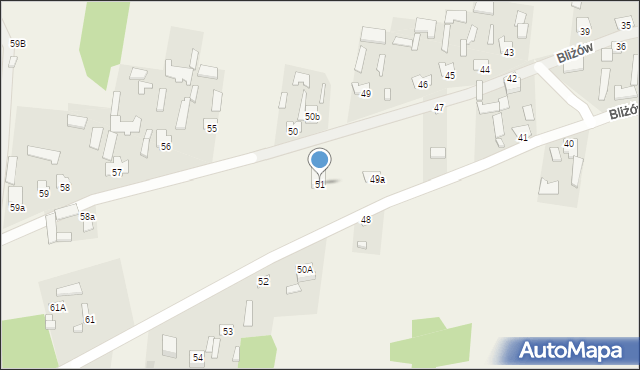 Bliżów, Bliżów, 51, mapa Bliżów