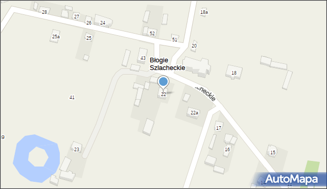 Błogie Szlacheckie, Błogie Szlacheckie, 22, mapa Błogie Szlacheckie