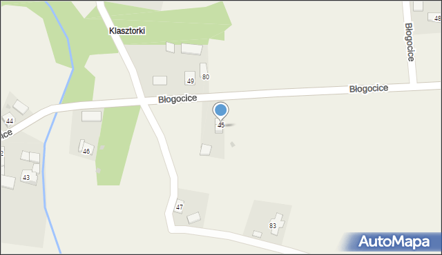 Błogocice, Błogocice, 45, mapa Błogocice