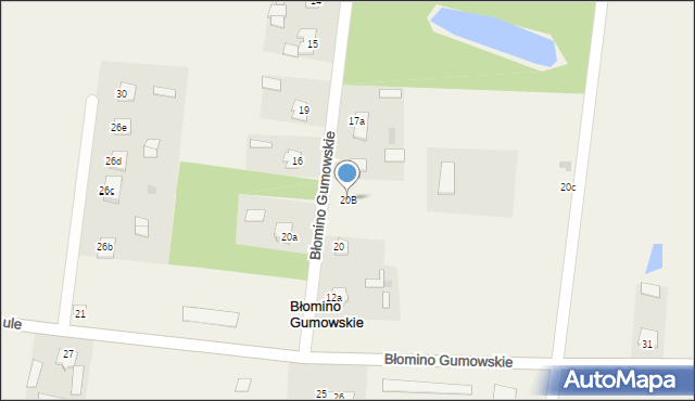 Błomino Gumowskie, Błomino Gumowskie, 20B, mapa Błomino Gumowskie