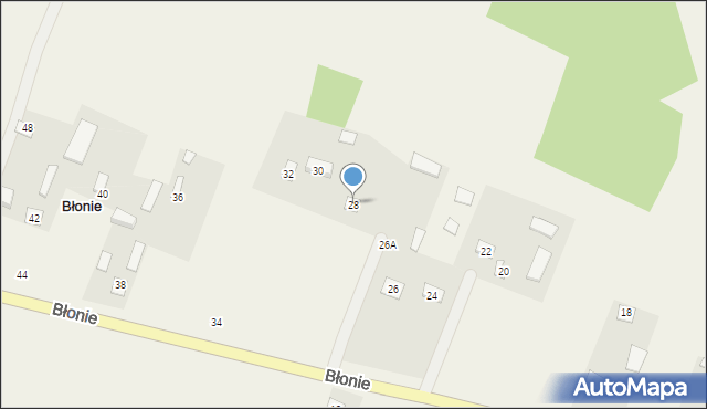 Błonie, Błonie, 28, mapa Błonie