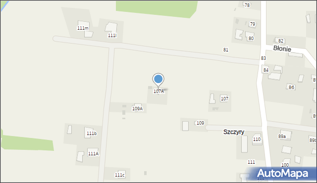 Błonie, Błonie, 107A, mapa Błonie