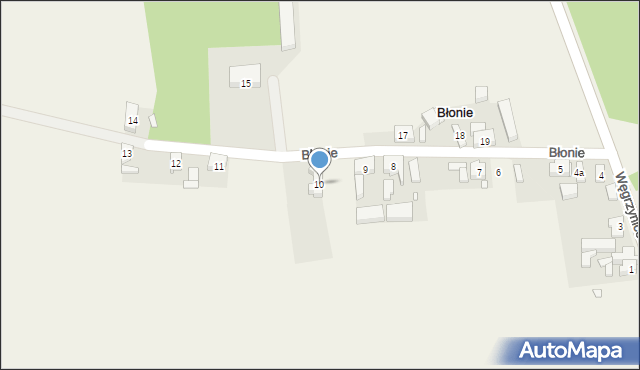 Błonie, Błonie, 10, mapa Błonie