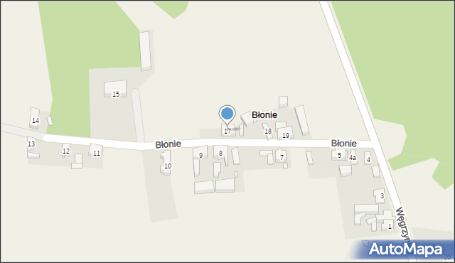 Błonie, Błonie, 17, mapa Błonie
