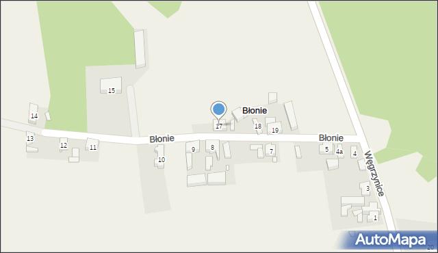 Błonie, Błonie, 17, mapa Błonie