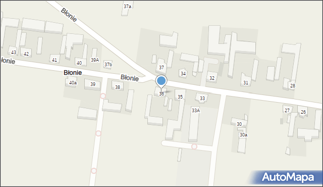 Błonie, Błonie, 36, mapa Błonie