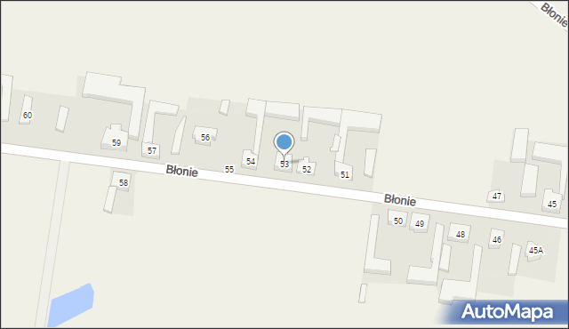 Błonie, Błonie, 53, mapa Błonie