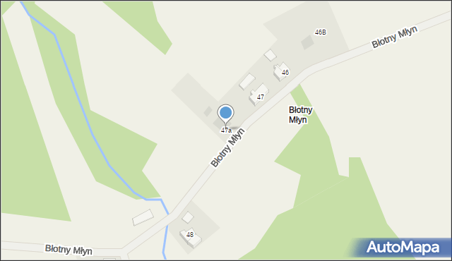 Błotno, Błotny Młyn, 47a, mapa Błotno