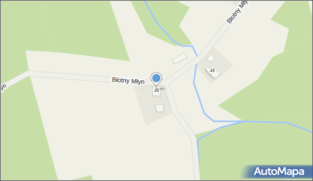 Błotno, Błotny Młyn, 49, mapa Błotno